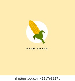 Ilustración vectorial del logotipo de la espada de maíz