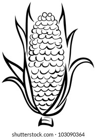 Corn symbol. Vector