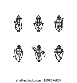 Corn Symbol Vector Set. Corn Line Icon Vector Set