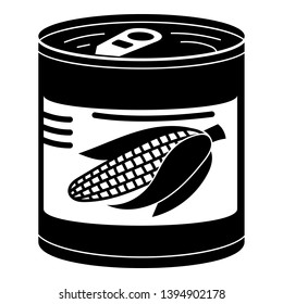 Corn tin can icon. Simple illustration of corn tin can vector icon for web design isolated on white background