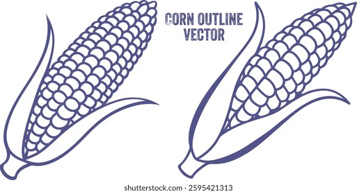 Corn vector art, Hand drawn corn cob silhouette, Vector of corn cob art design