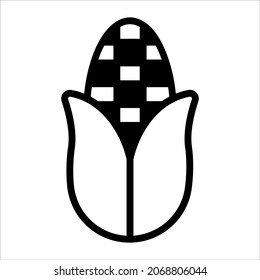 corn vector black filled outline icon. Modern thin line symbols. Collection of traditional elements.