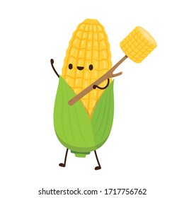 Corn vector. Corn character design. 