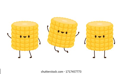 Corn vector. Corn character design. Corn on white background.