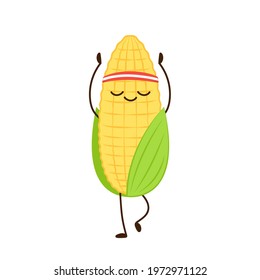 Corn vector. Corn character design. Corn on white background.