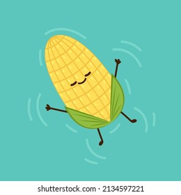 Corn vector. Corn character design. Corn on white background.