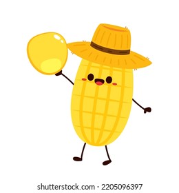 Corn vector. Corn character design. Corn on white background. Corn kernel vector.