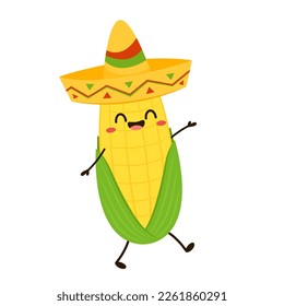 Corn vector. Corn character design. Corn on white background.