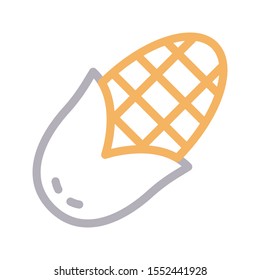 corn vector colour line icon