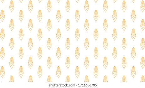 Corn vector. Corn doodle pattern wallpaper. Corn on white background.