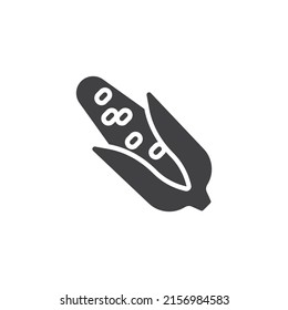 Corn vector icon. filled flat sign for mobile concept and web design. Maize glyph icon. Symbol, logo illustration. Vector graphics