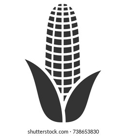 Corn vector icon. Style is flat graphic grey symbol.