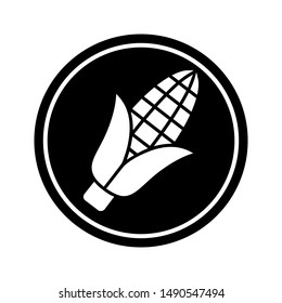 Corn vector icon. Vegetarian or vegan illustration symbol. Vegetables sygn or logo.