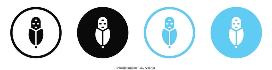 Corn vector icons in black and blue colors
