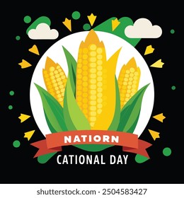 corn vector icons set grain or seed, stalk, popcorn, corncob design