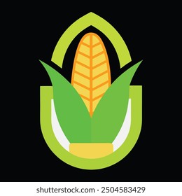 corn vector icons set grain or seed, stalk, popcorn, corncob design