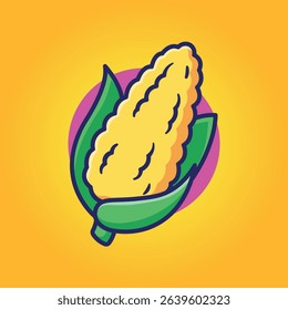 Corn Vector Illustration Cute Cartoonish Design
