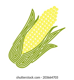 Corn vector illustration isolated on white background