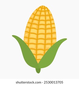 Mais, Vektorgrafik einzeln auf weißem Hintergrund