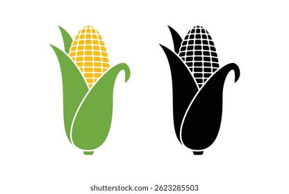 Mais, Vektorgrafik. Mais Silhouette Design auf weißem Hintergrund