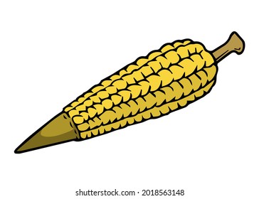 corn vector illustration,isolated on white background,top view