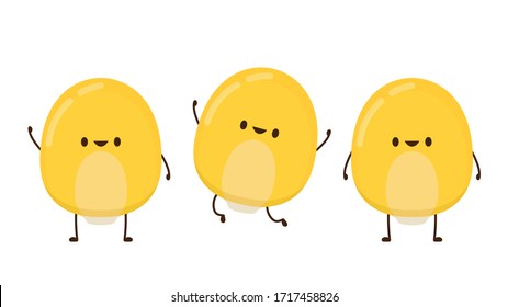 Corn vector. Corn kernel character design. Corn on white background. Corn kernel vector.