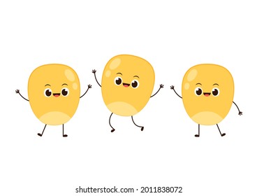 Corn vector. Corn kernel character design. Corn on white background. Corn kernel vector.