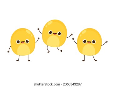 Corn vector. Kernel character design. Corn on white background. kernel vector.