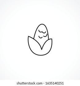corn vector line icon on white background