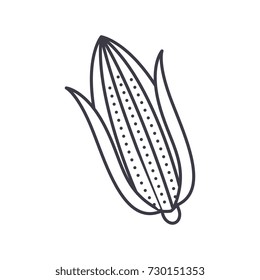 corn vector line icon, sign, illustration on white background, editable strokes