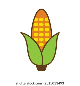 Logotipo do vetor de milho, ícone de milho, ilustração do vetor de milho