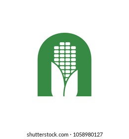 Corn Vector logo. Letter N with corn symbol.