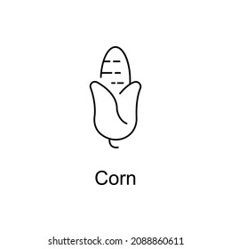 CORN vector outline icon for web design isolated on white background