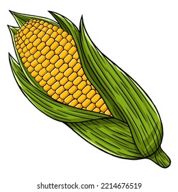 Corn in Vector Style Illustration