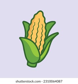 Corn vegetable cartoon icon vector illustration