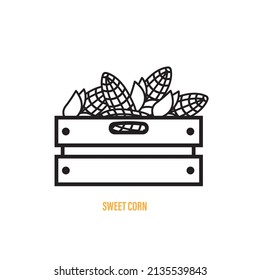 corn vegetable emblem. editable vector.
