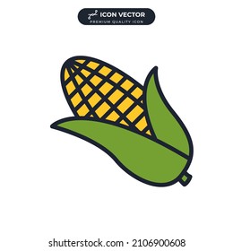 corn vegetable icon symbol template for graphic and web design collection logo vector illustration