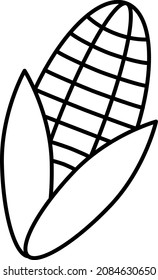 Corn Vegetable Icon Vector Outline