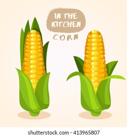 Corn : Vegetable Isolated Set : Vector Illustration