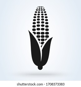 Corn Vegetable logo. Flat Icon Vector illustration