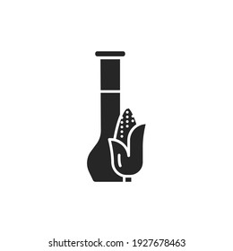 Icono de la línea de color de la botella de vidrio de aceite vegetal de maíz. Comida vegetariana natural y saludable. Pictograma para página web, aplicación móvil, promoción. elemento de diseño de interfaz gráfica de usuario (GUI) de UI UX. Trazo editable.