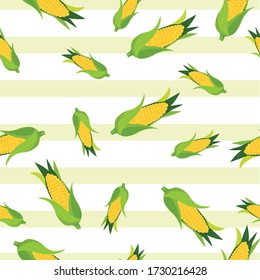Corn Vegetable Seamless Pattern would be perfect for fabric, textile, gift wrap, wallpaper, surface designer, background, backdrop, and ornament.