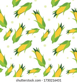 Corn Vegetable Seamless Pattern would be perfect for fabric, textile, gift wrap, wallpaper, surface designer, background, backdrop, and ornament.