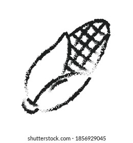 Corn Vegetable Vegetarian Vegan Brushed Doodle icon
