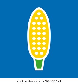 Corn. Vegetables icon. Vector illustration.