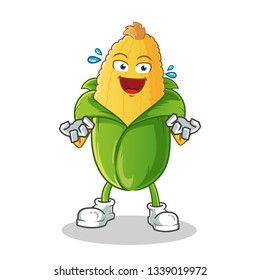 corn very excited mascot vector cartoon illustration