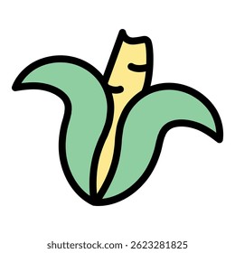 Corn waste icon. Outline corn waste vector icon color flat isolated