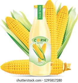 Corn water drink.illustration vector