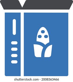 corn with white background. corn is a symbol of bakery .glyph colour icon.