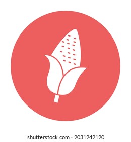 Glifo blanco de maíz con icono de vector de fondo de color que puede modificar o editar fácilmente 